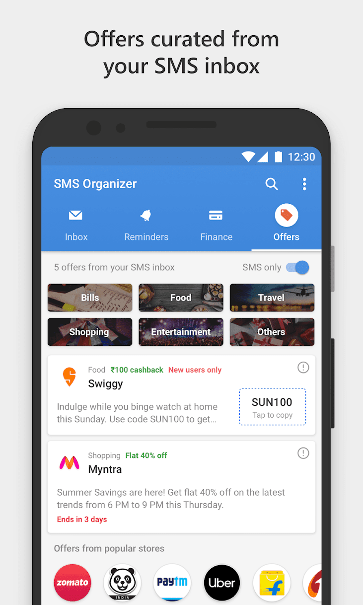 SMS Organizer - Clean, Reminders, Offers & Backup screenshot 2