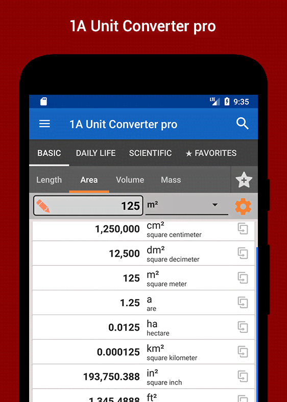 1A Unit Converter pro interface overview