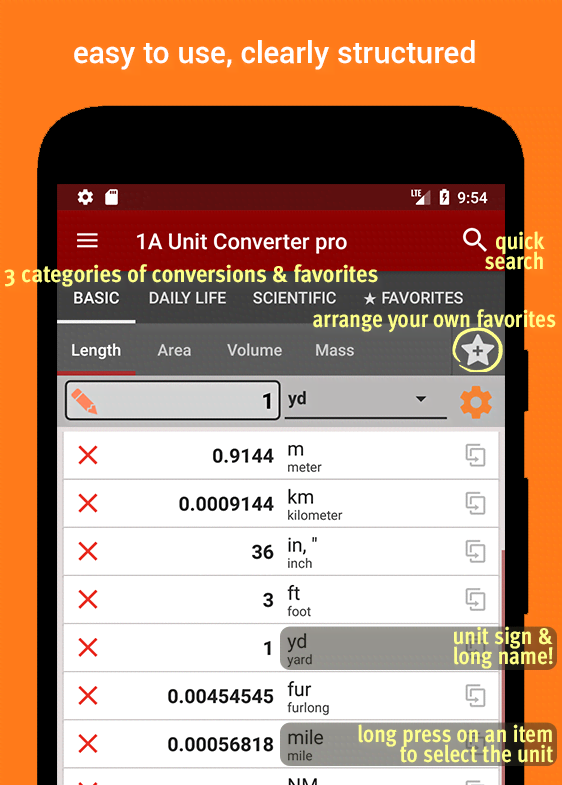 1A Unit Converter pro measurement categories