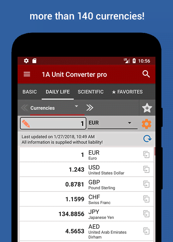 1A Unit Converter pro scientific unit selection