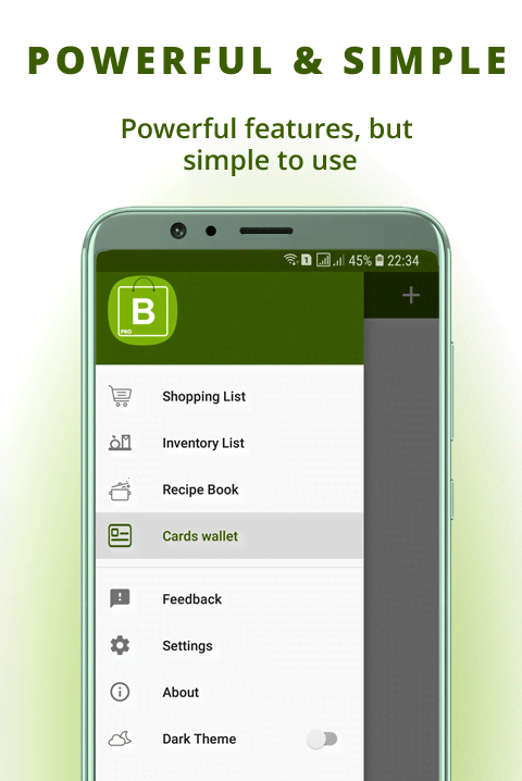 Grocery list, card coupon wallet: BigBag Pro screenshot 1