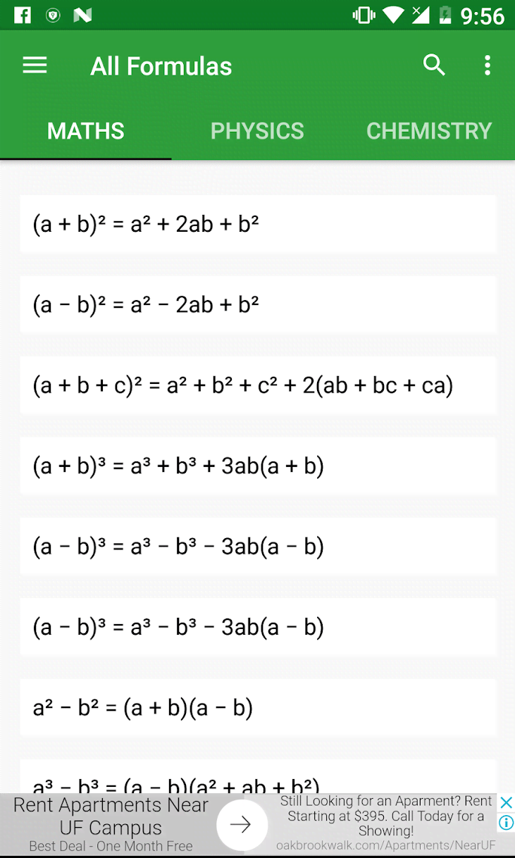 All Formulas screenshot 2