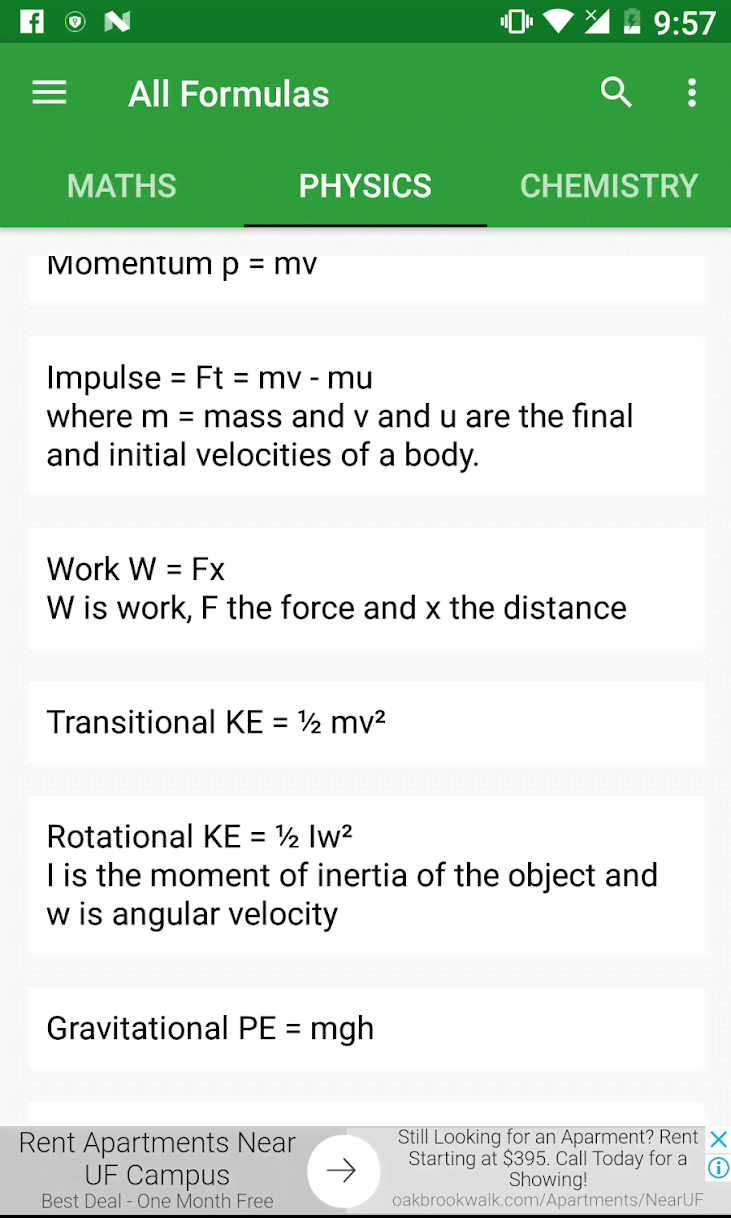 All Formulas screenshot 3