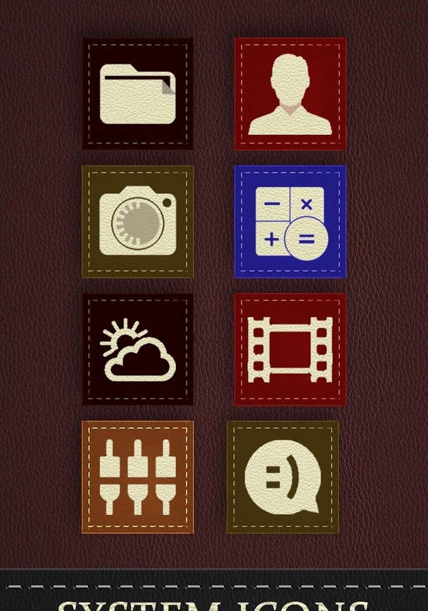 Texture Leather - Icon Pack UX Theme screenshot 3
