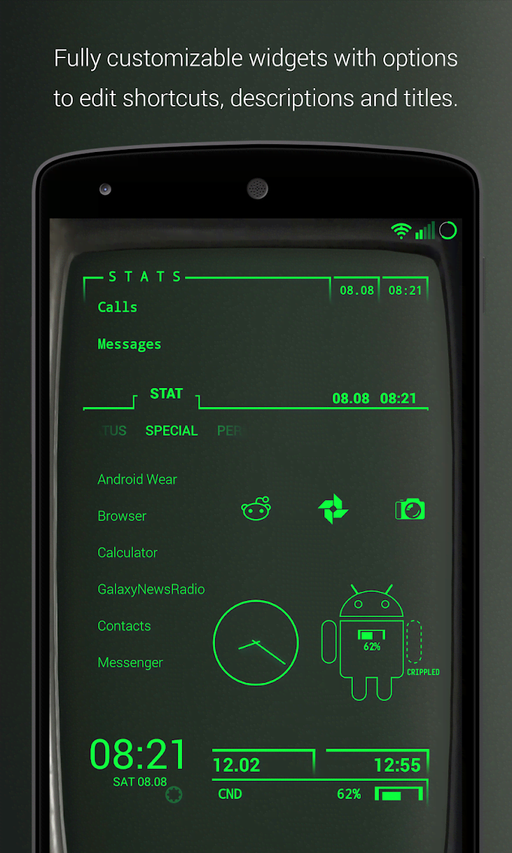 PipTec Green Icons & Live Wall screenshot 1
