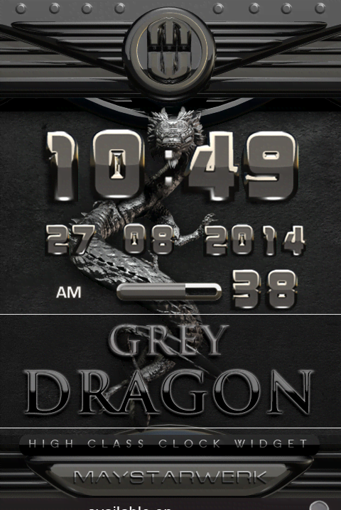 Dragon Clock Widget grey screenshot 3