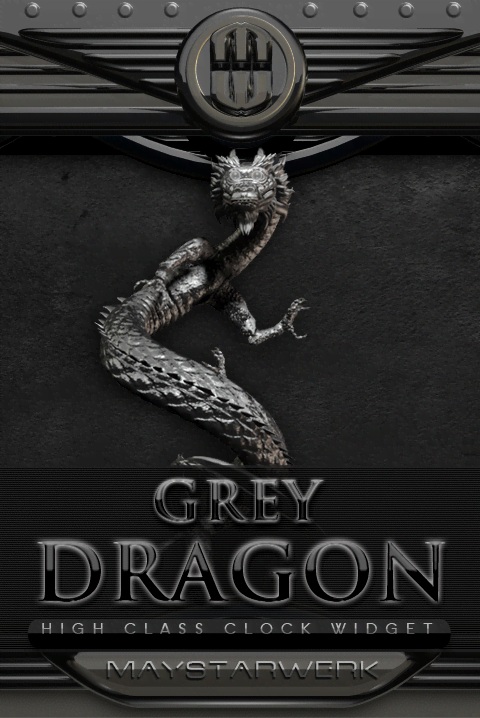 Dragon Clock Widget grey screenshot 1