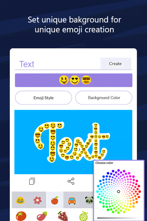 Second display of Emoji Text Maker features