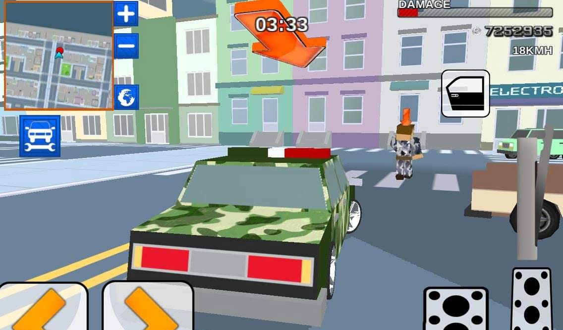 Blocky Army City Rush Racer gameplay screenshot 1