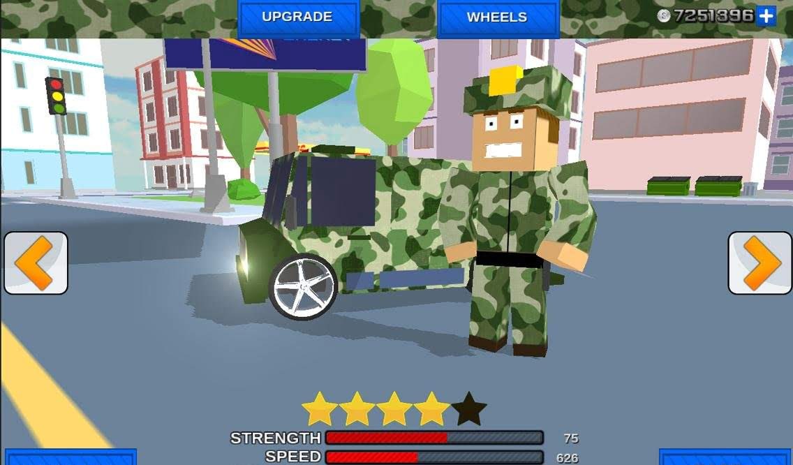 Blocky Army City Rush Racer gameplay screenshot 3