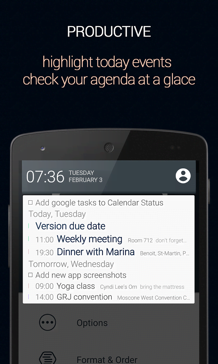 Calendar Status PRO screenshot 1