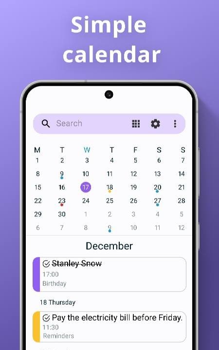 Simple Calendar Planner 2026 app preview 2