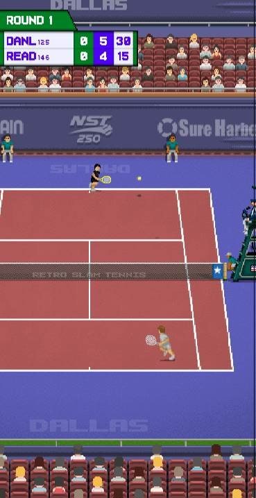 Retro Slam Tennis match action