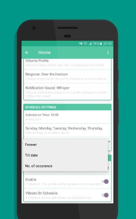 Volume Scheduler scheduling options