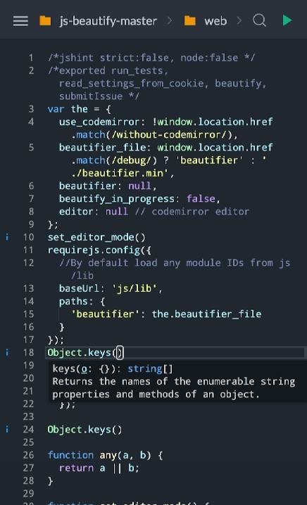 Spck Code Editor / JS Sandbox / Git Client Screenshot 2