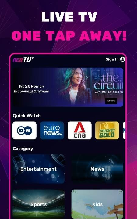 Live TV India - Neo TV+ screenshot 1