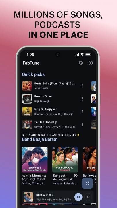 FabTune: Online Music Player screenshot 1