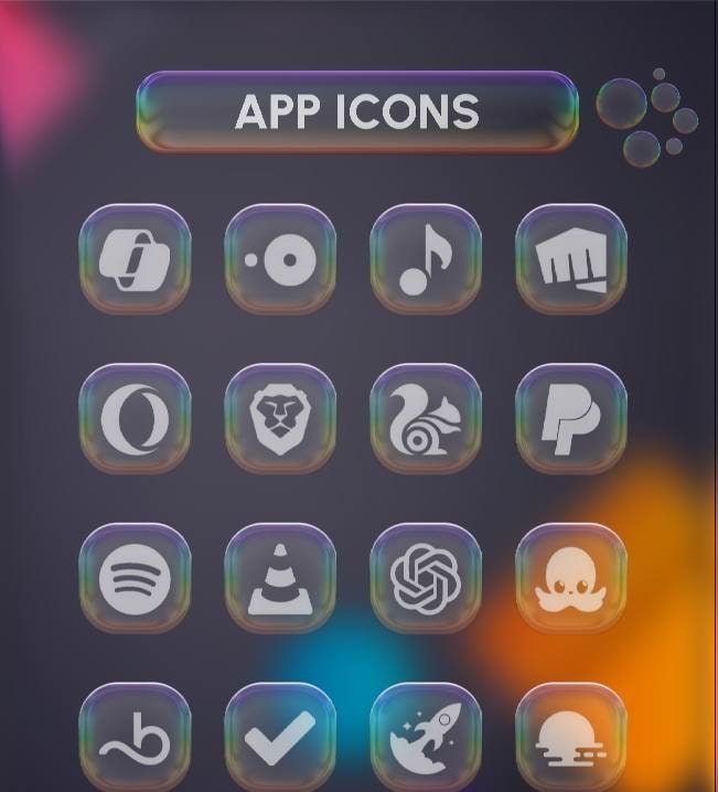Bubble Glass Icon Pack screenshot 1