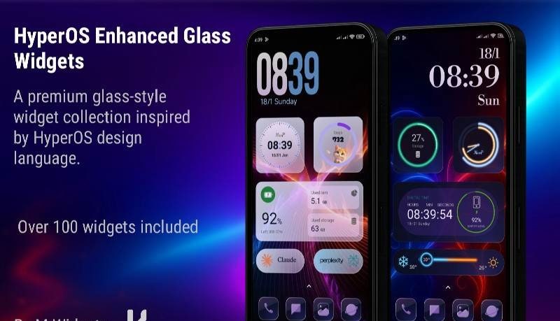M Widgets HyperOS Glass KWGT Preview 1