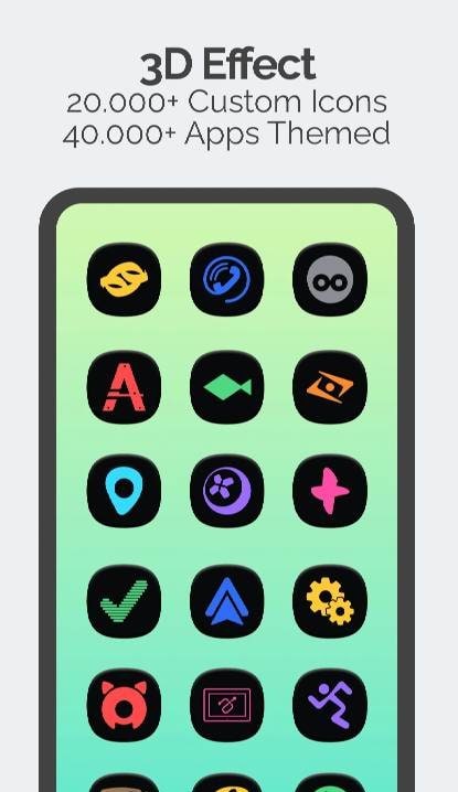 One 3D Chroma Dark Icon Pack screenshot 2
