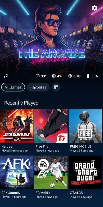 The Arcade: Game Launcher Hub screenshot 1