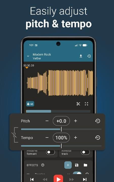 Up Tempo: Pitch, Speed Changer screenshot 1