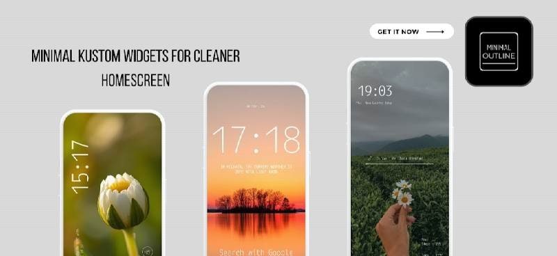 Minimal Outline KWGT screenshot 1