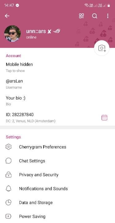 First preview of the Cherrygram interface