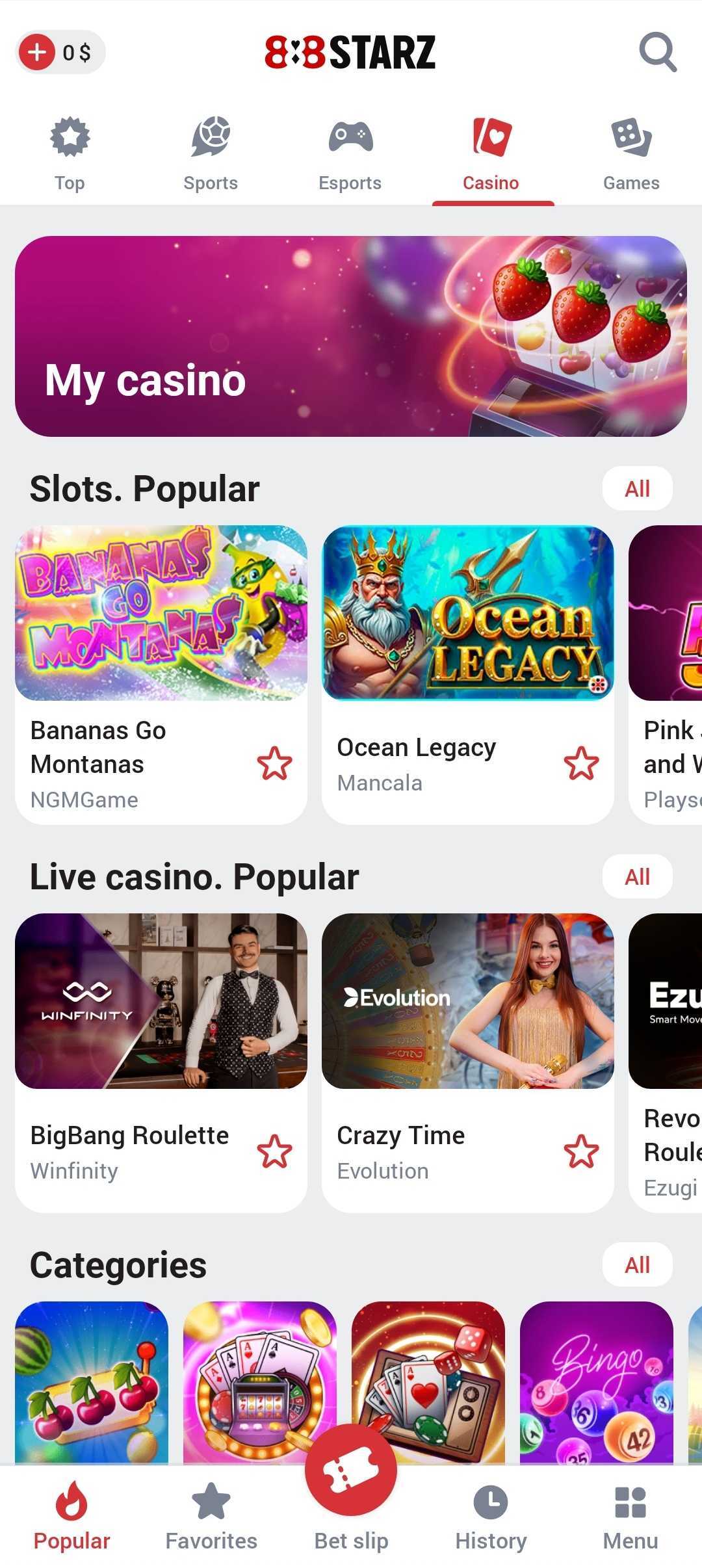 888Starz screenshot 1