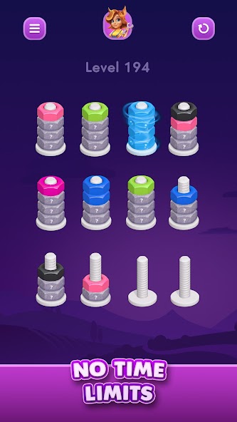 Nut Sort: Color Sorting Game gameplay screenshot 4