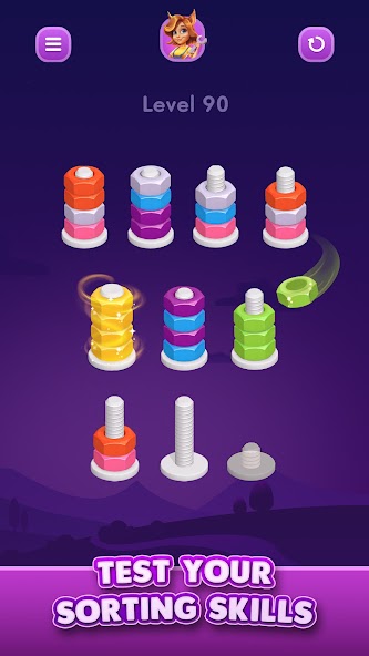 Nut Sort: Color Sorting Game gameplay screenshot 3