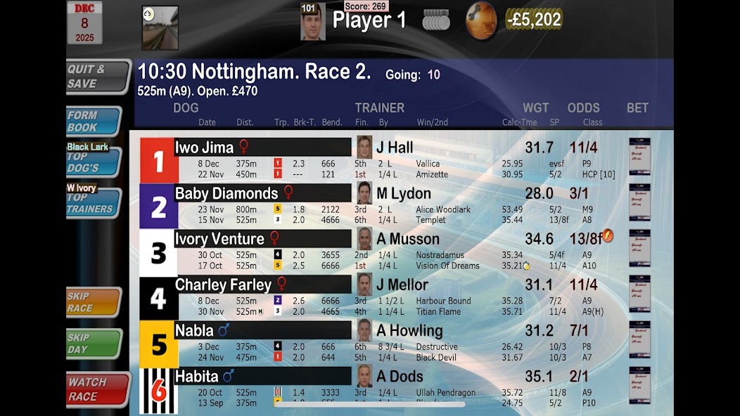 Greyhound Manager Touch screenshot 1
