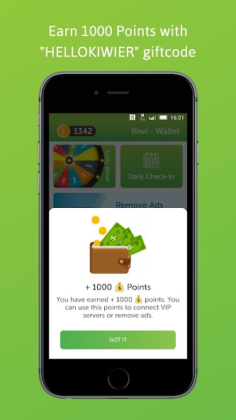 Fifth screenshot of Kiwi VPN Proxy