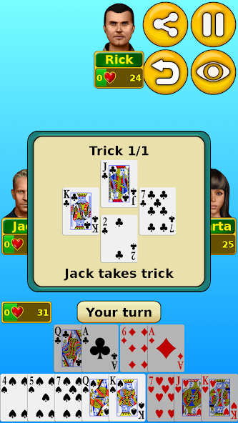 Hearts gameplay screenshot 2