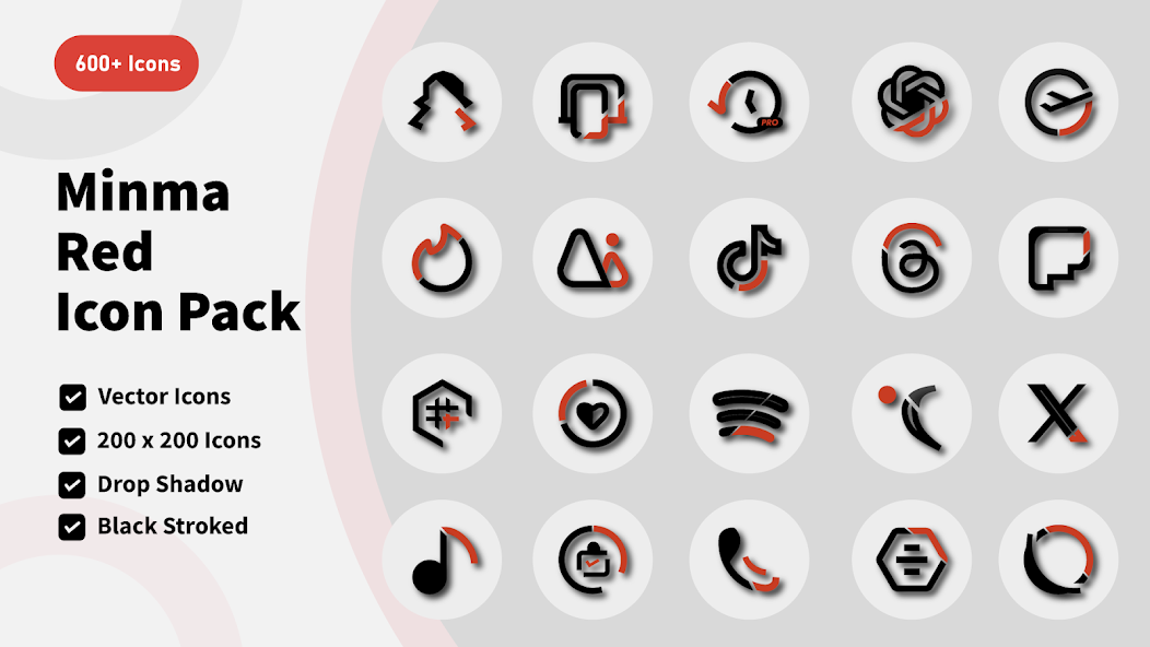 MinmaRed Icon Pack screenshot 1