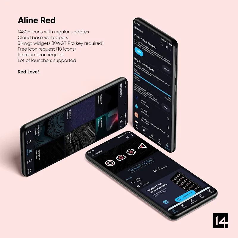 Aline Red Icon Pack screenshot 2