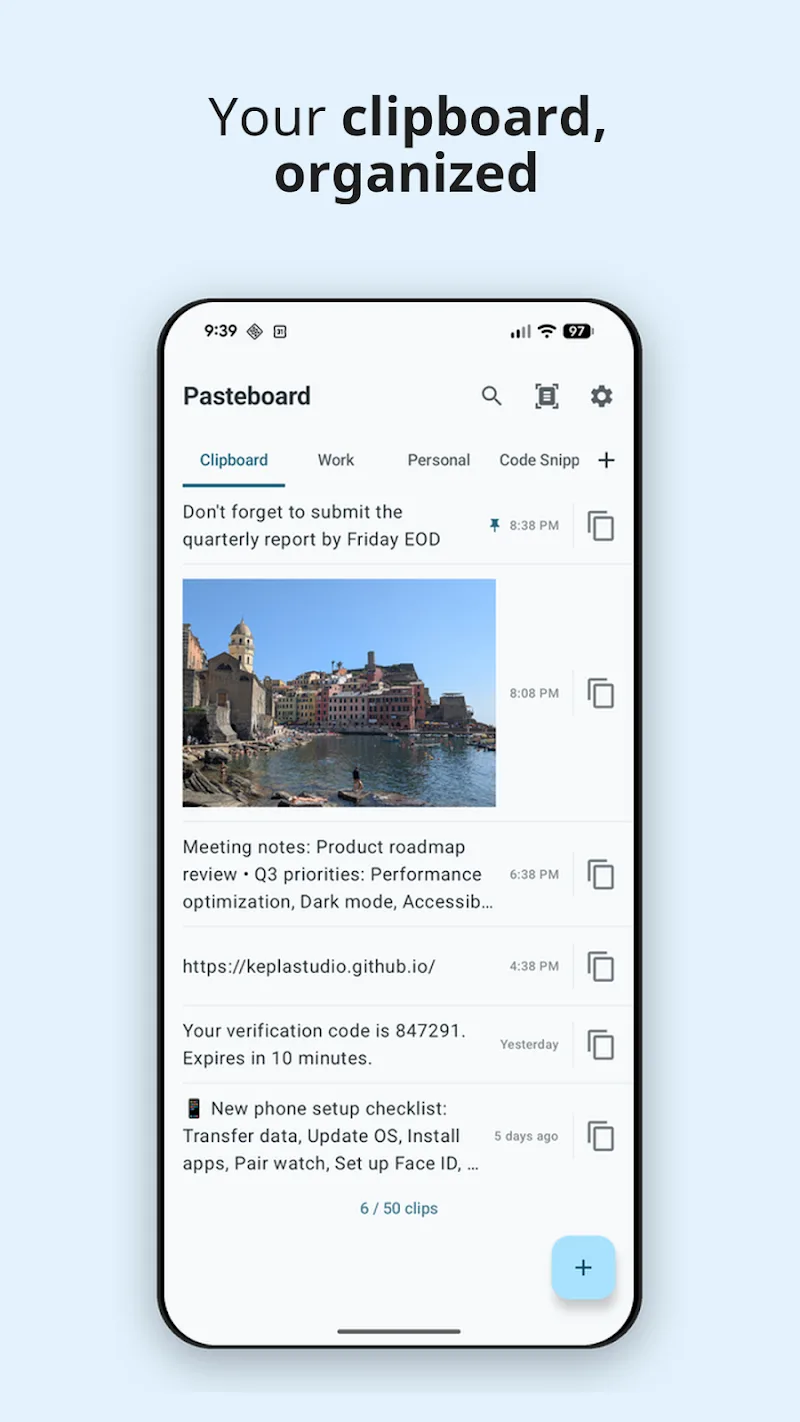 Pasteboard screenshot 1