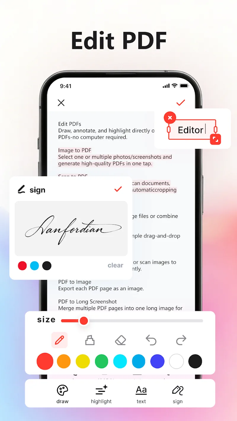 MobilePDF Editor screenshot 1
