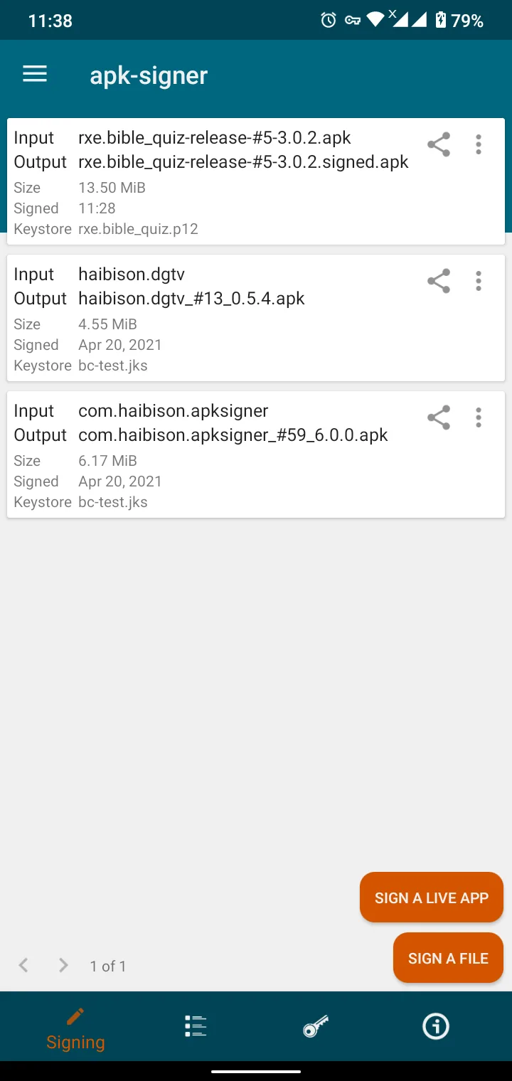 apk-signer screenshot 1