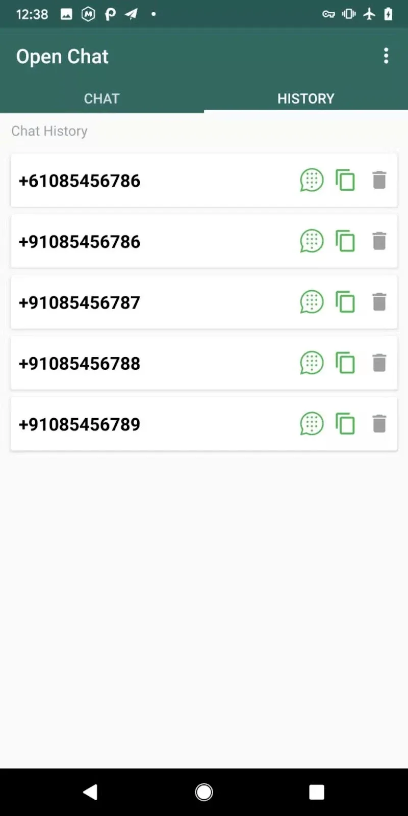 Chat interface, screenshot 3