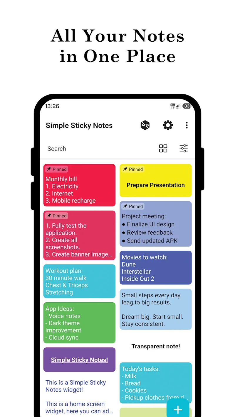 A Simple Sticky Note + Widget screenshot 2