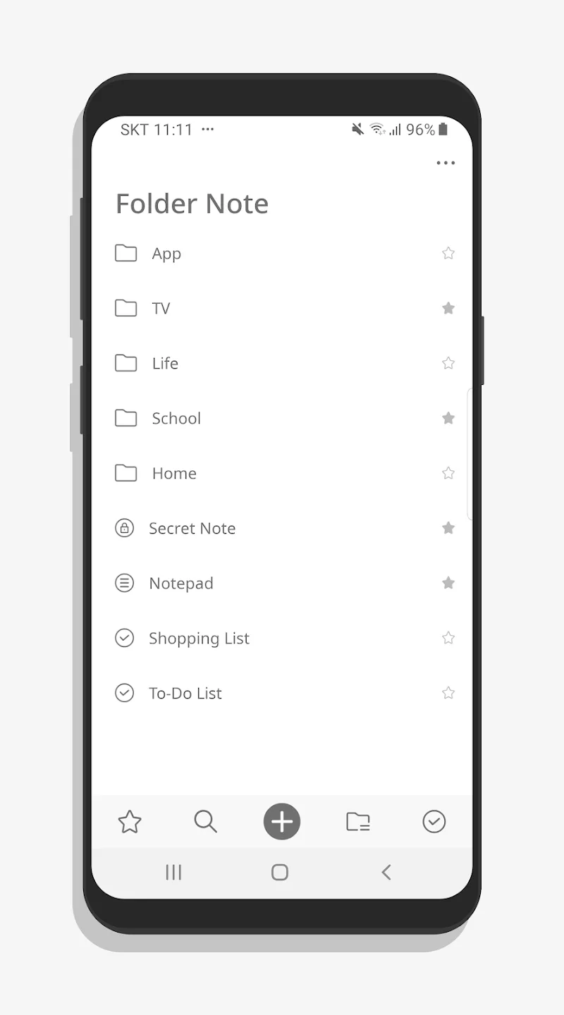 FolderNote interface preview 1