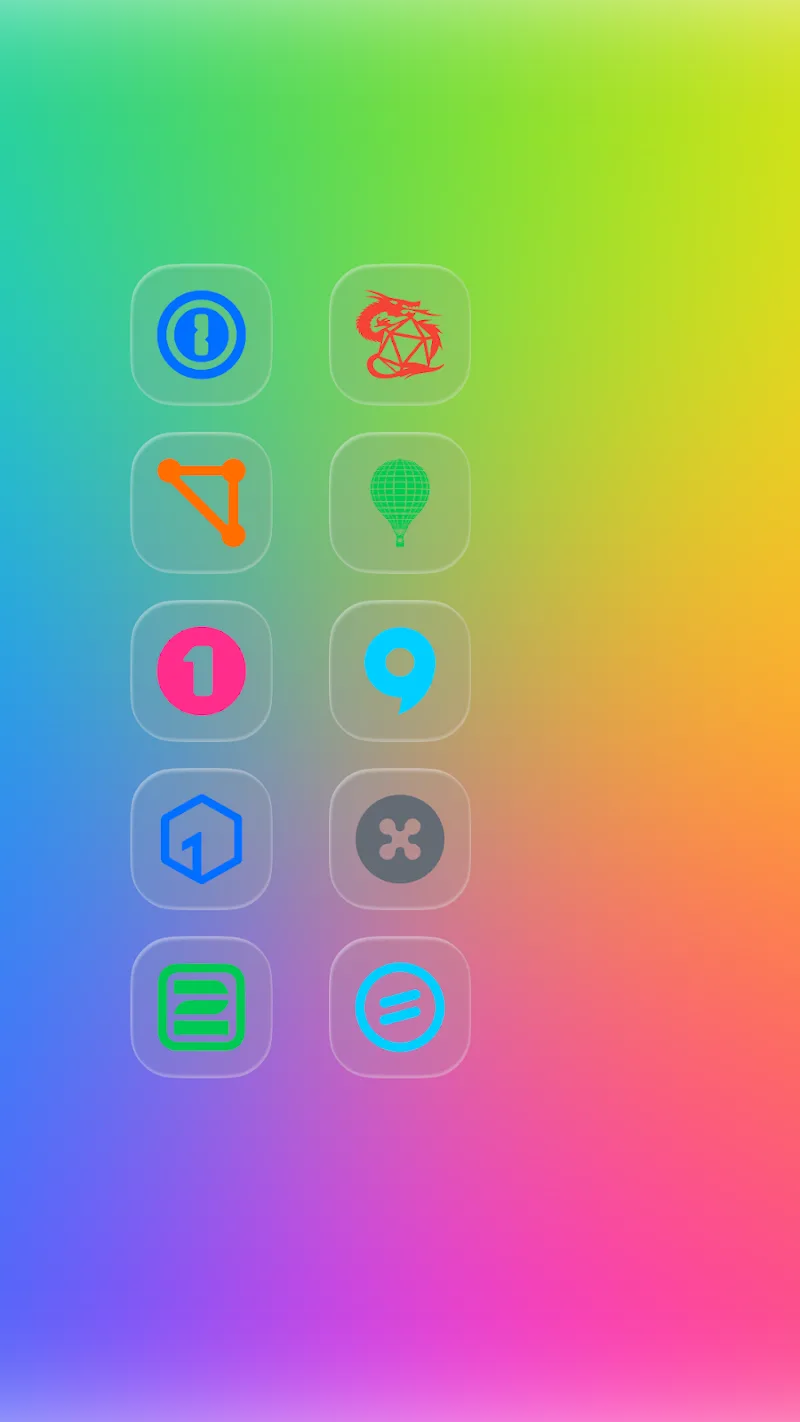 Screenshot 1 of iGlass Colors OS Icon Pack
